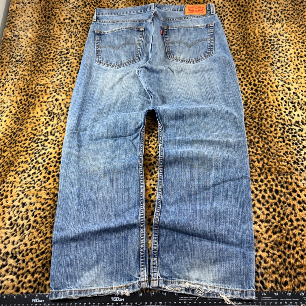 Levis 559 Relaxed Straight Leg Jeans Mens 36x30 Blue Light Wash Baggy 2000s Dist